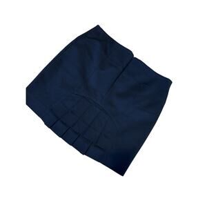 Bebe Skirt Womens 4 Black Mini A Line Pencil Pleated Tier Stretch Heavy VTG Y2K